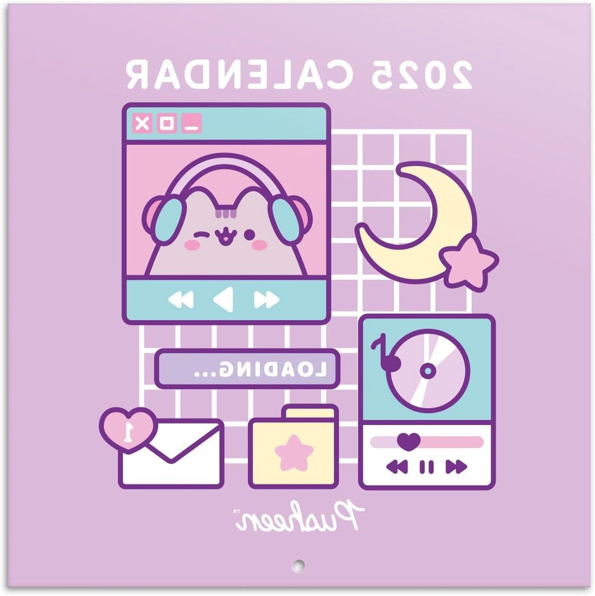Kalender 2025 30x30 cm Pusheen Wandkalender 12 maanden - FSC-gecertificeerde brochurekalender - Inclusief bonus 4 maanden kalender 2025 maandkalender