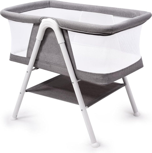 Babybed/Ledikant/Wieg/Reiswieg/Wiegje/Babywieg, Eenvoudig Draagbaar Bedje, Verstelbaar Draagbaar Bed voor Baby's/Pasgeborenen (Grijs)