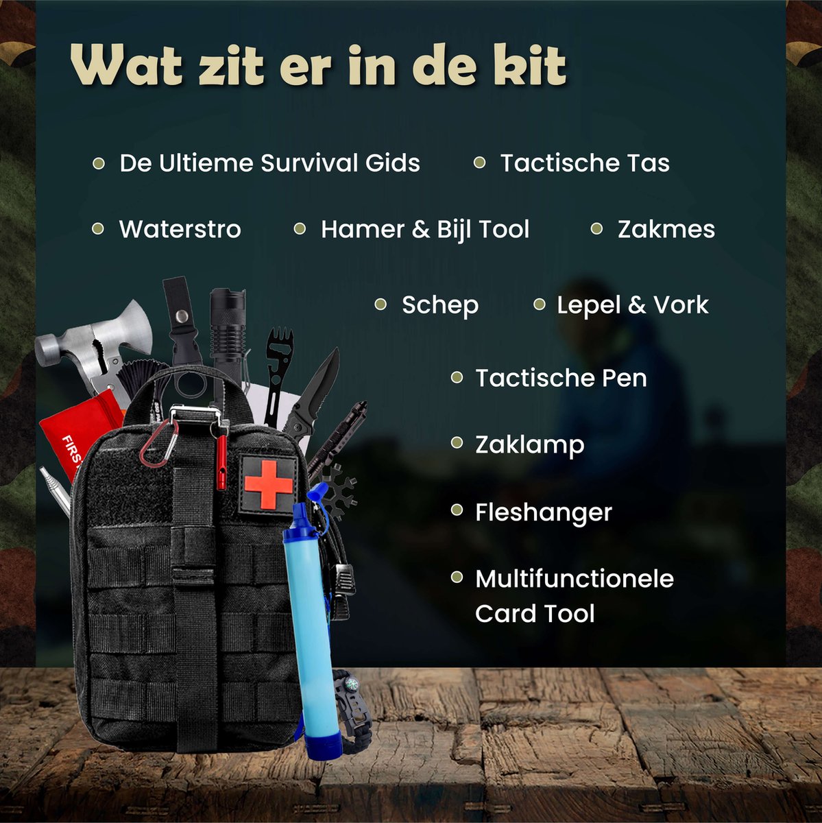 Survival Kit XL 35-delige Survival Set – Noodpakket – Overlevingspakket – Survival Armband – Survival Kit Outdoor – Survival Tool – Survival Kit Combat – Survival Kit Kinderen – Survival Kit Bushcraft – Survival Mes – Survival