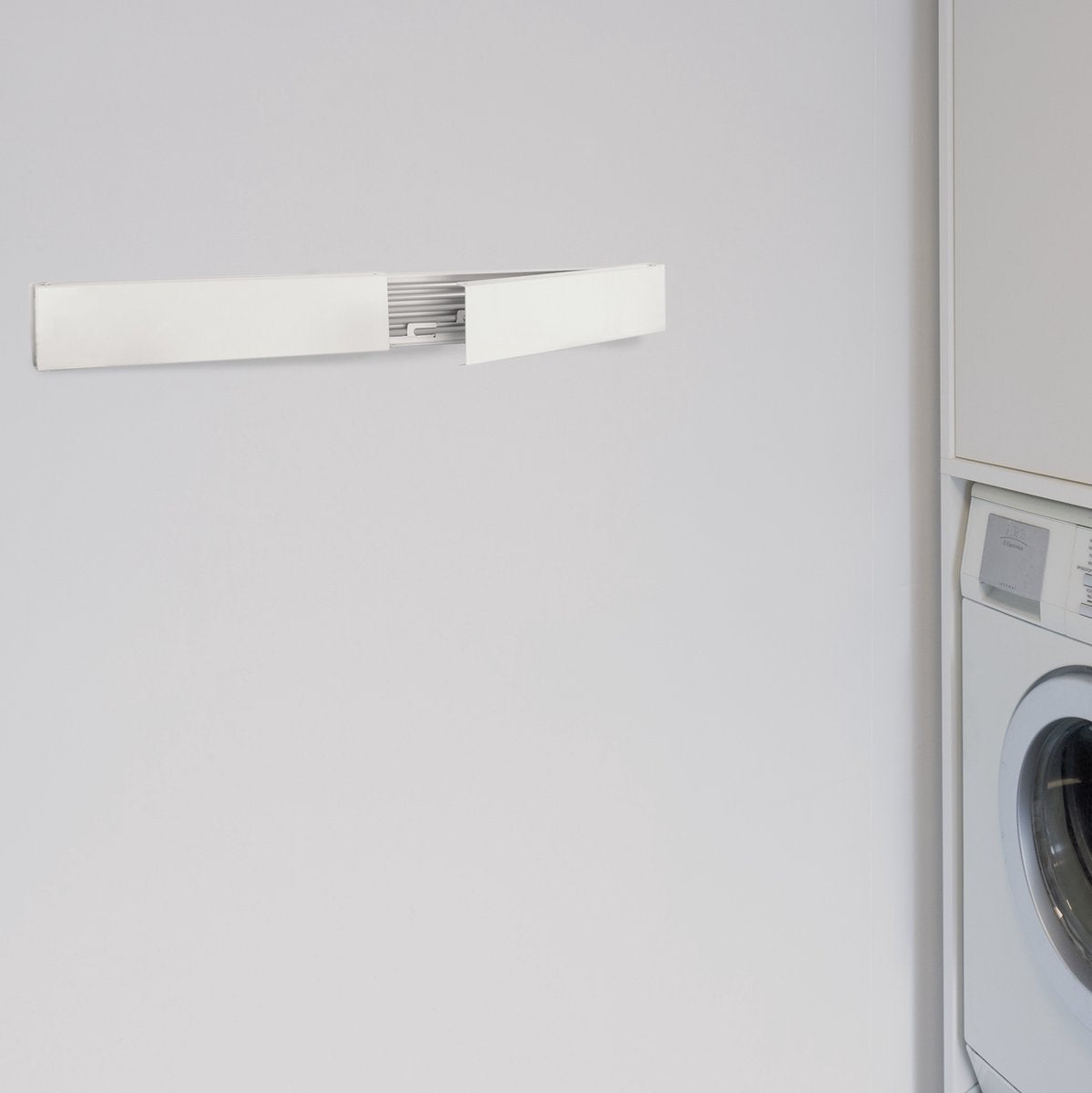 Milano Luxurious Wall-mounted Laundry Rack - Foldable Laundry Rack - Drying Rack - Wall-mounted - 80 cm - Metal - White/Silver