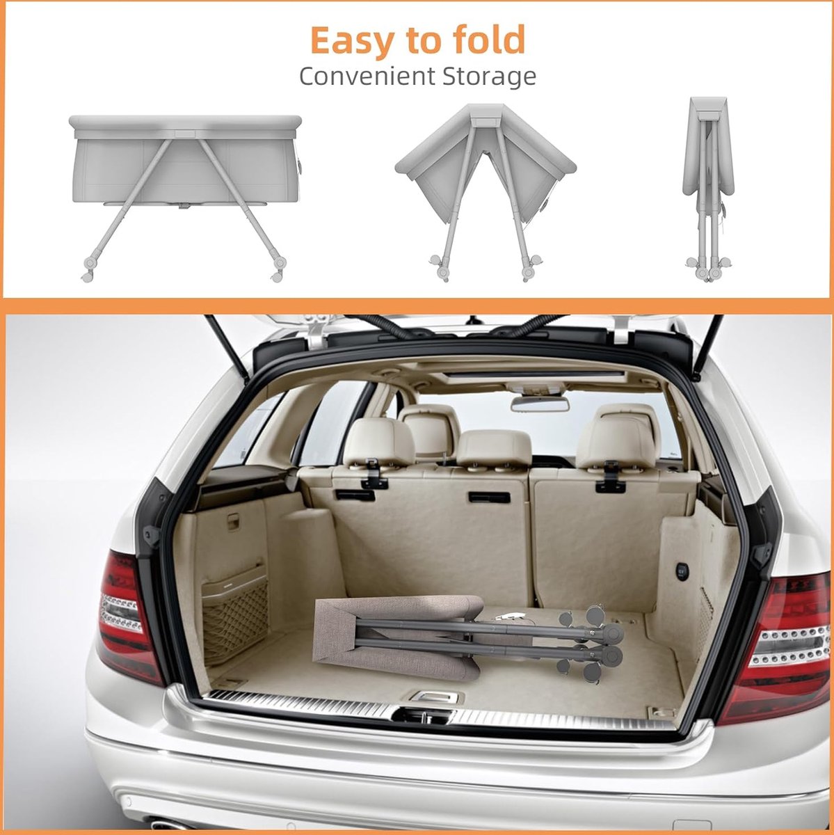 Babybed met zacht matras, reisbed incl. opbergruimte, wiegfunctie, opvouwbaar, slip en transporttas, vanaf de geboorte tot 20 kg, wieg, complete set voor baby's van 0-6 maanden, kaki