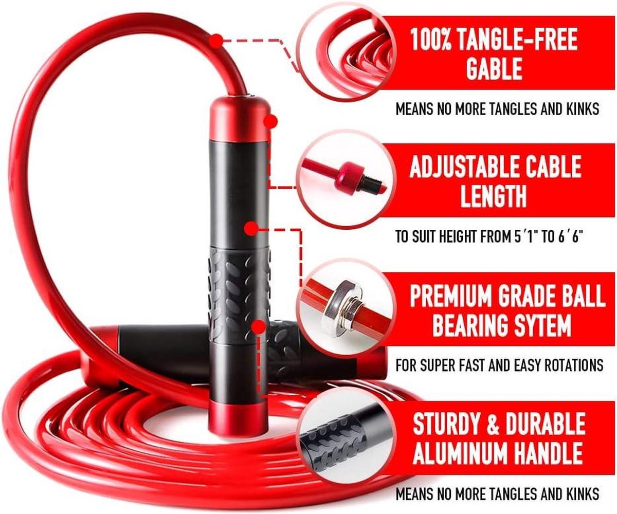 Weighted jump rope - 5 kg, heavy jump rope - 3 m length adjustable - no tangles - for adults fitness boxing MMA cardio training