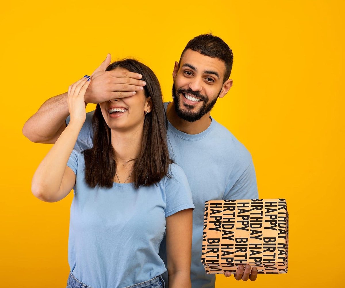 Inpakpapier Verjaardag rol 15 m zwart Happy Birthday recyclebaar kraftpapier cadeaupapier-tape papier touw jongens meisjes mannen vrouwen verjaardagsdecoraties