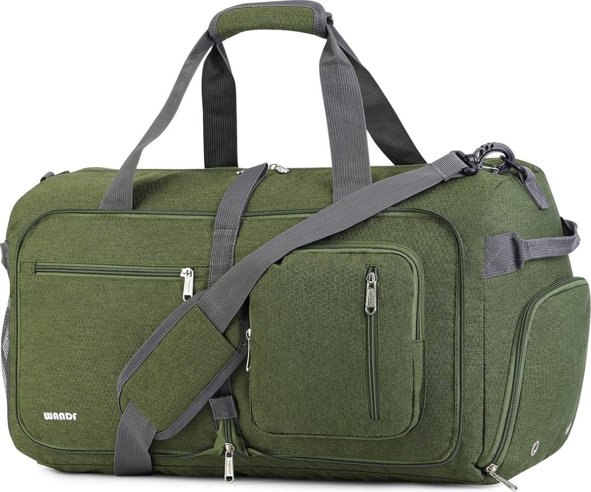Foldable travel bag, 60-100 liters, super lightweight travel bag for luggage, sports, fitness, waterproof nylon, Dark Green 40 l