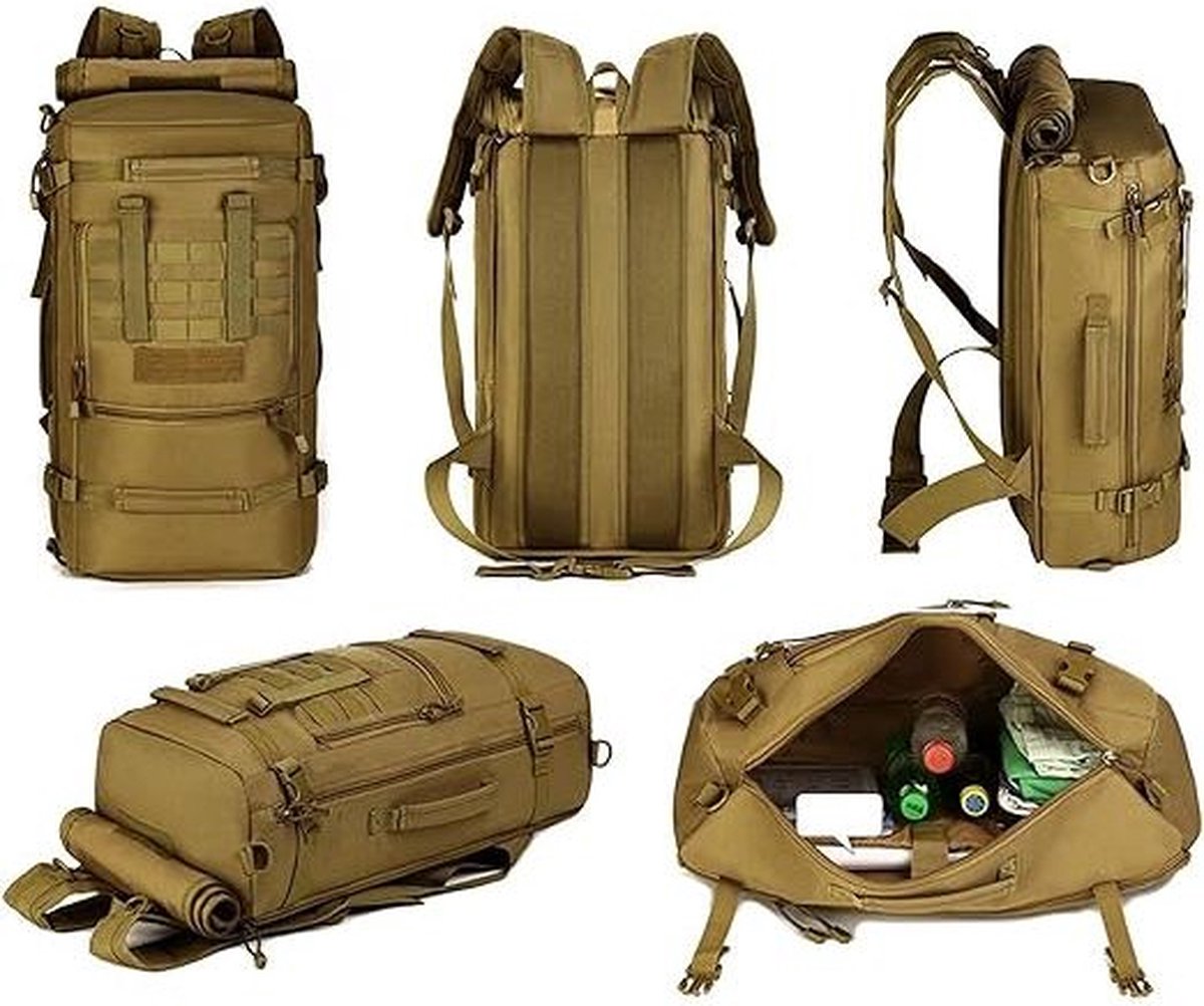 Selighting Tactische Rugzak - 50L - Waterdichte Molle (Modulair Lichtgewicht Draaguitrusting) Rugzak - Perfect voor Outdoor Wandelen, Trekking en Kamperen - Veelzijdig en Ruim - 15 inch Laptop Compatibel