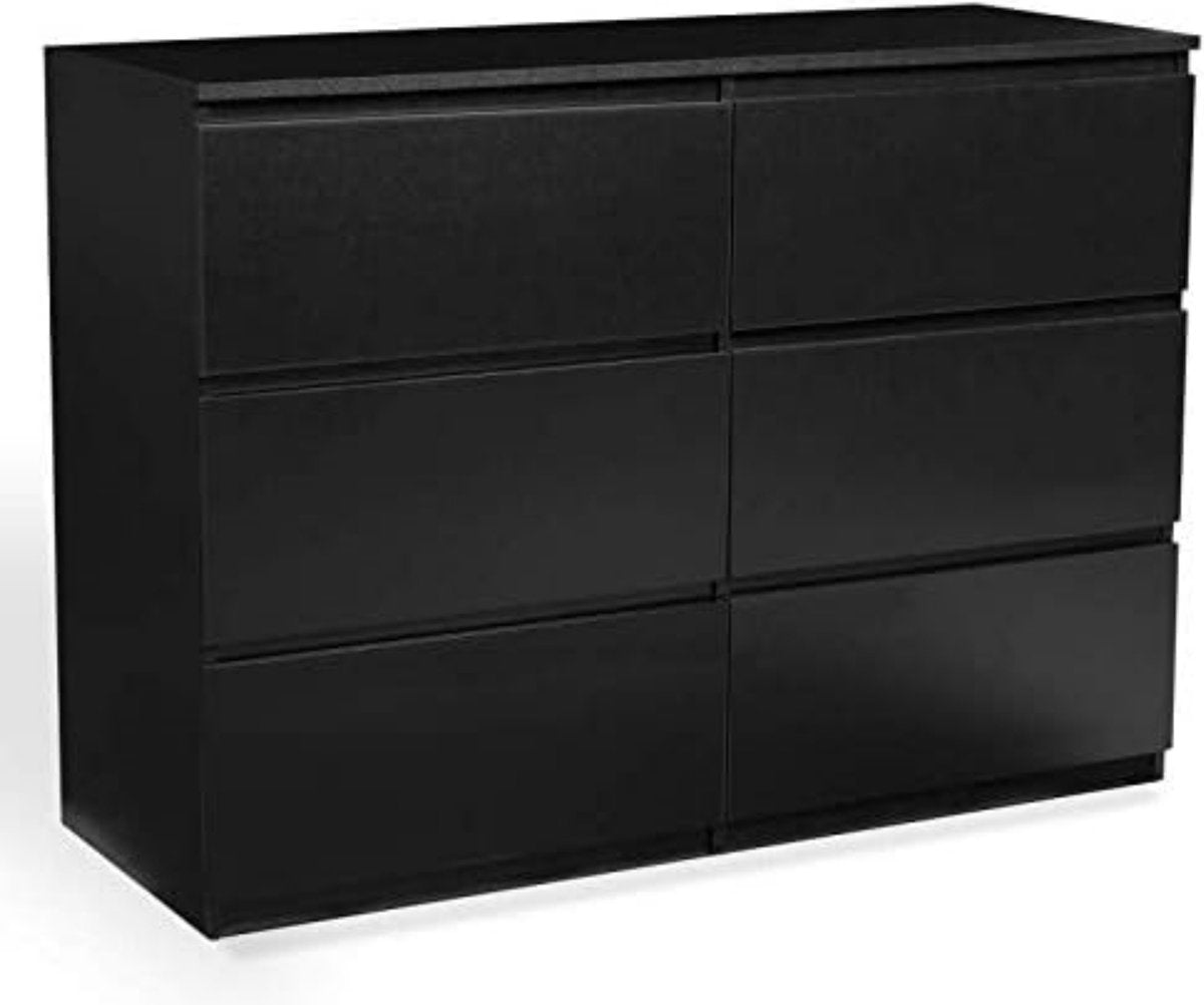 Dresser with 6 drawers TOMI 110 cm wood black