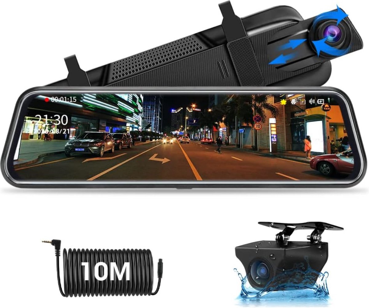 Dashcam - Beveiliging - Universele Pasvorm - Met Achteruitkijkfunctie - Scherm - Autocamera