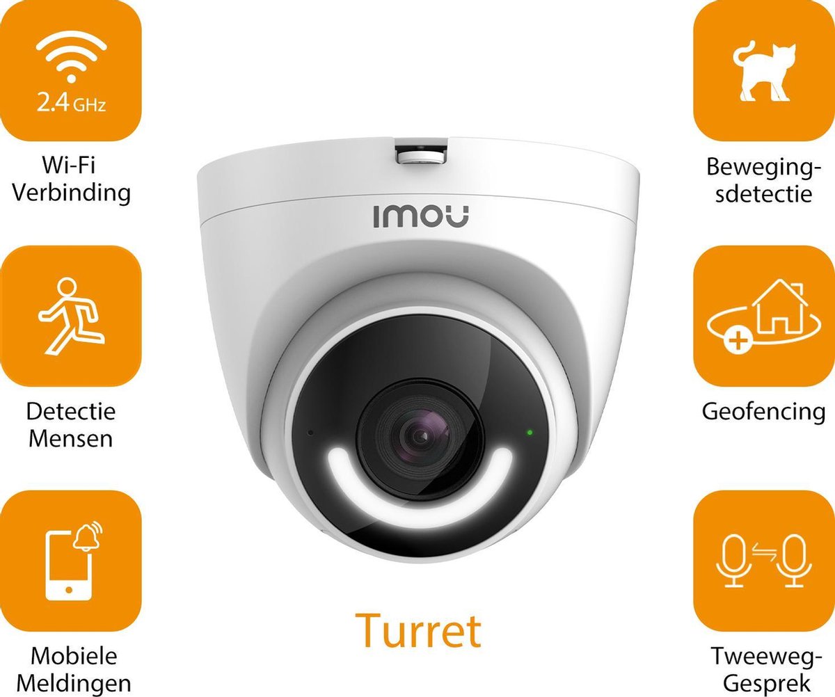 Imou Turret IP-camera - Dome - Outdoor - Full HD (1080p)