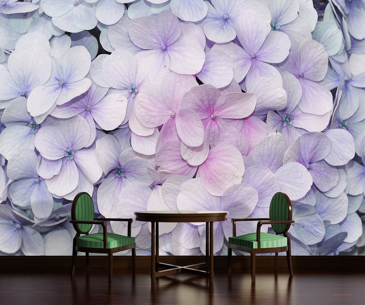 Photo Wallpaper - Non-Woven Wallpaper - Purple Flowers - 254 x 184 cm