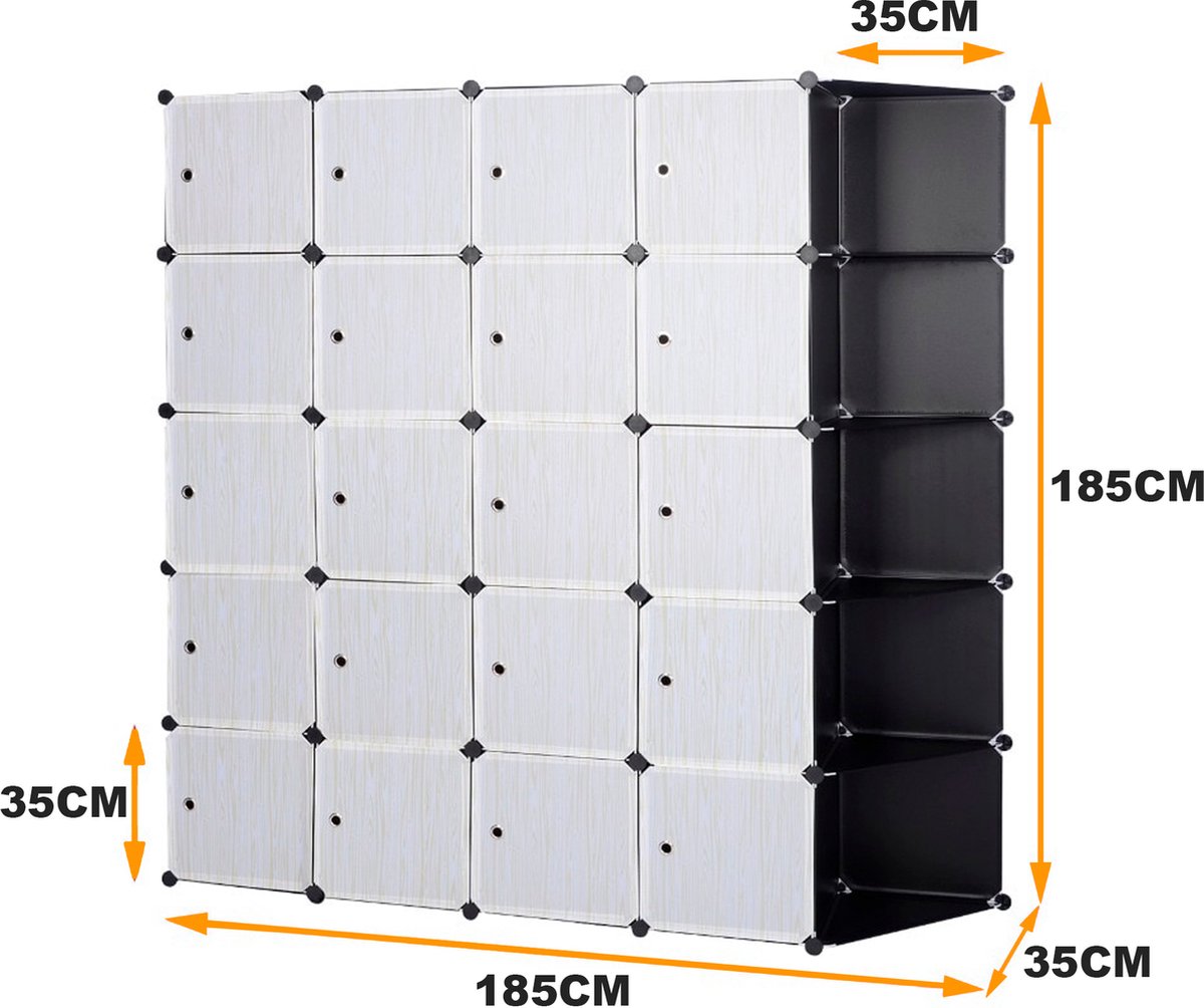 Wardrobe - Foldable Fabric Wardrobe - Bedroom - Wardrobe Organizer - Clothes Rack - 185x35x185cm