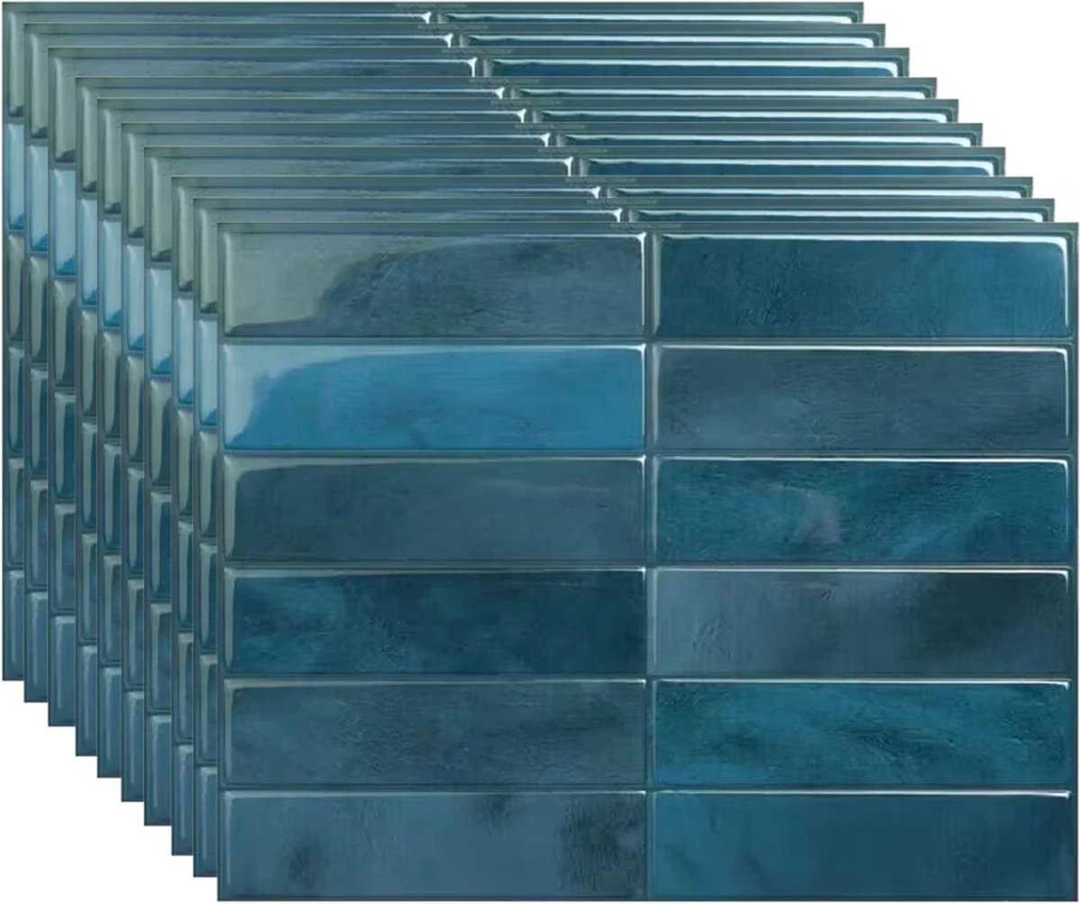 Tile sticker 10 pieces - Tiles - Tile stickers - Wall stickers - Tile stickers bathroom and living room - Waterproof - Blue