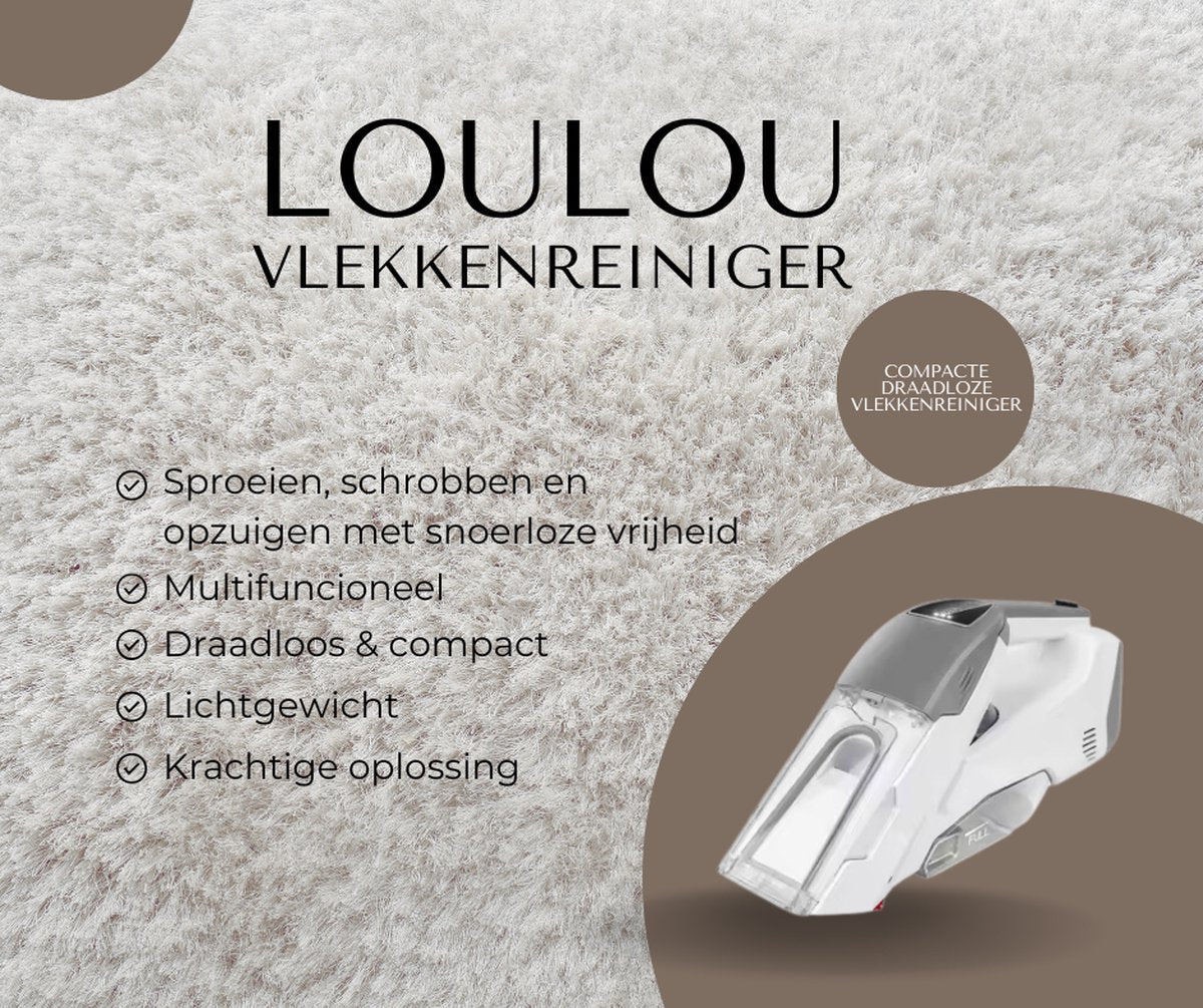LouLou - Vlekkenreiniger - Tapijtreiniger - 2024 Model - Bankreiniger - Draadloze stofzuiger - Stoomreinigers - Textielreiniger - Matrasreiniger - Bankreinigingsmachine - Meubelreiniger - Handstoomreiniger - Handstofzuiger -