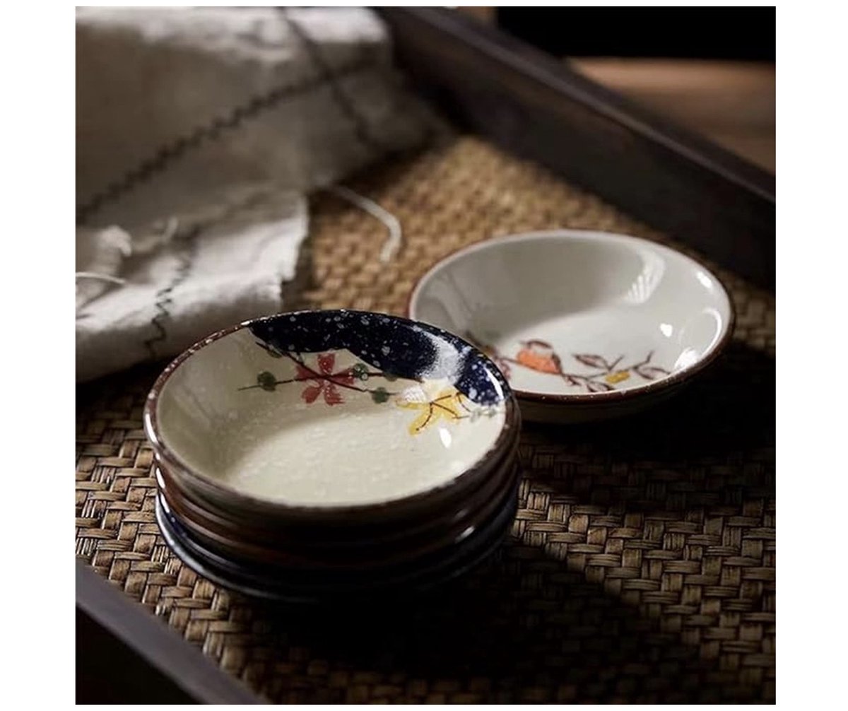 Sojasauskom, Dipkom Keramisch, Tapas Schalen, 6 stuks Mini-schaaltjes Keramisch, Snackkommen set, Sushi Soja Dompelkom, Dip Pinch Bowl Set