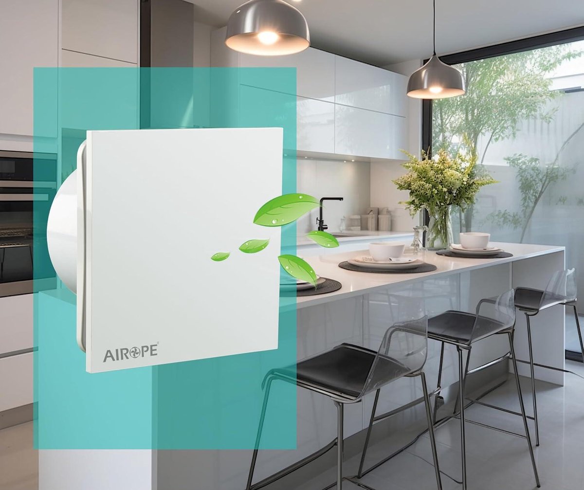 Badkamer Ventilator 100mm - VMC luchtafzuiger met terugslagklep - laag stroomverbruik - voor badkamer keuken - kantoor toilet - stil