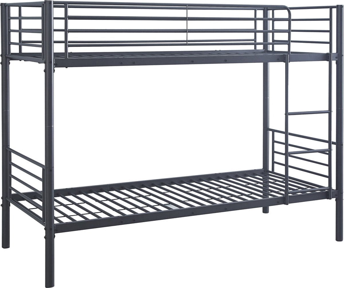 Bunk Bed Becky Dark Grey - Metal - 90x200cm - Height 162 cm