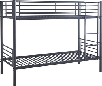 Stapelbed Becky Donkergrijs - Metaal - 90x200cm - Hoogte 162 cm