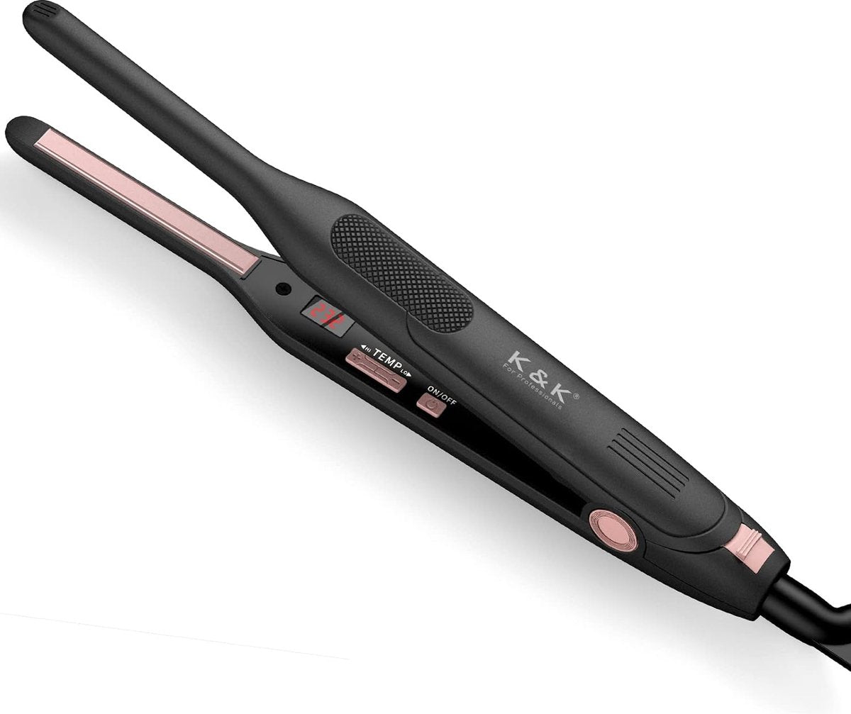 Mini Stijltang Voor Kort Haar, 2-in-1 Glad en Krullend, Met Instelbare Temperatuur 50 ℃ - 230 ℃