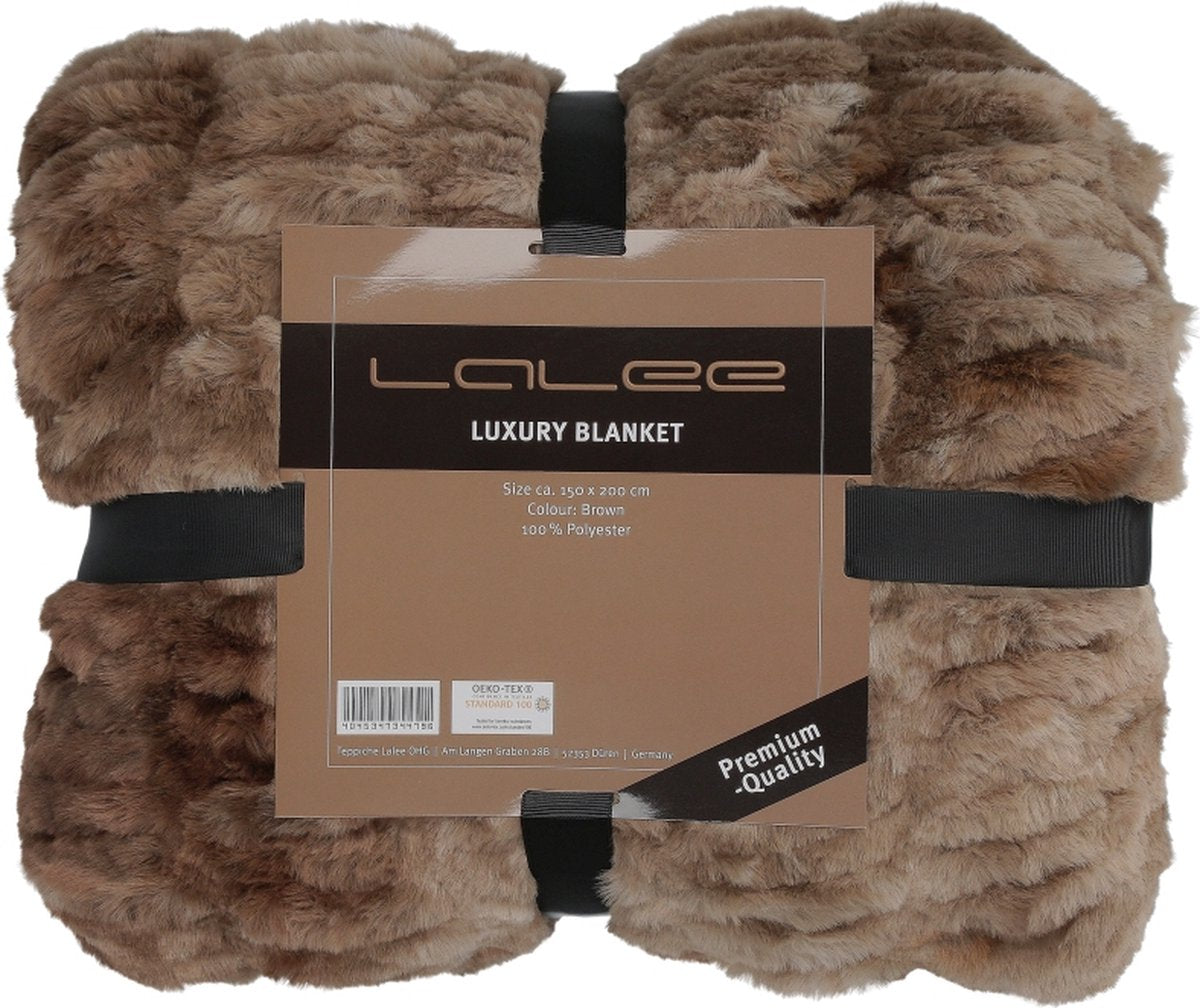 Lalee Luxe pluizige fleece deken - Plaid - Zachte deken - 150x200 - Bruin