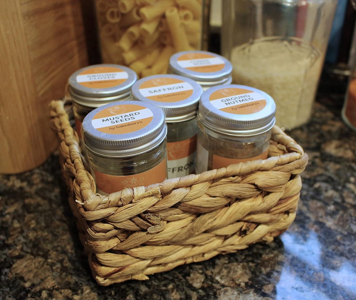 Square Water Hyacinth Small Baskets for Storage - Natural Color Woven Basket Open Shelves - Decorative Gift Box - Small Bathroom Mini Drawer Makeup Bathroom - Kitchen Organizer - Small 14cm 3 x Basket - HTML content needed