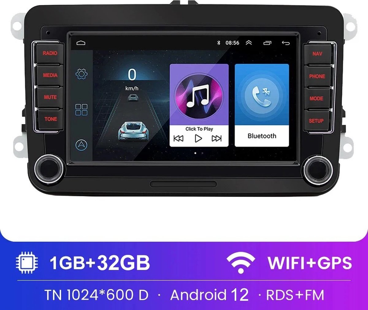 Autoradio - Android Carplay - Bluetooth Radio - Skoda Octavia Volkswagen Golf 5 6 Touran Passat Polo Jetta