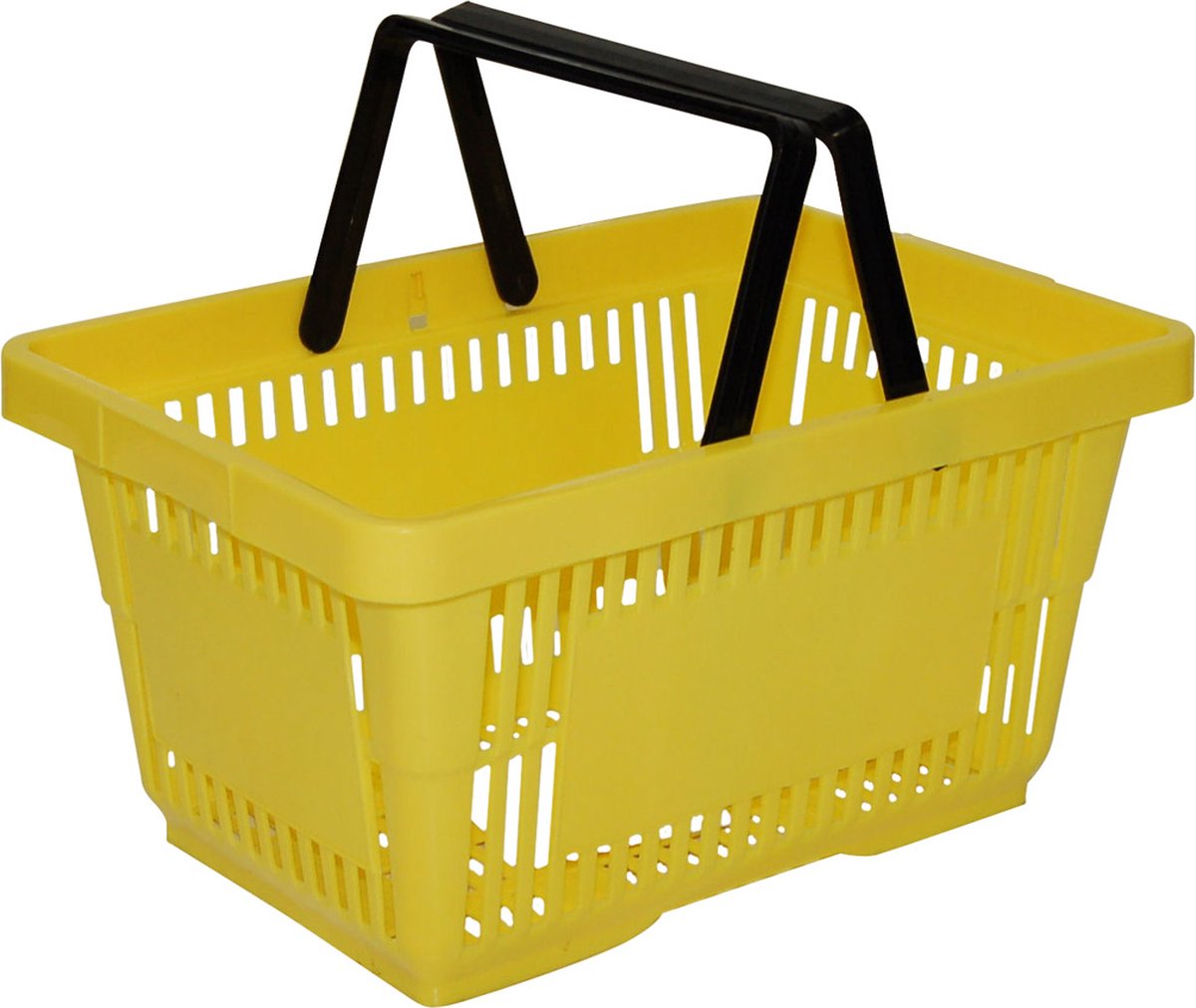 Shopping basket 22 liters yellow (PMS 109C) 2 handles, 10 pieces