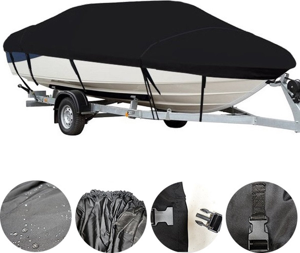 Bootzeil - Afdekzeil Boot - Zwart - Maat A: 425-485 x 173 cm