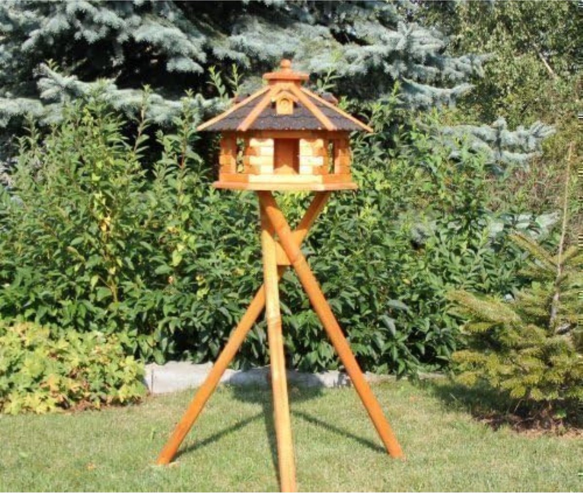 Vogelhuisje op paal - Voederhuis voor vogels - Echt Rood/Klein