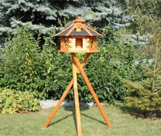 Vogelhuisje op paal - Voederhuis voor vogels - Echt Rood/Klein