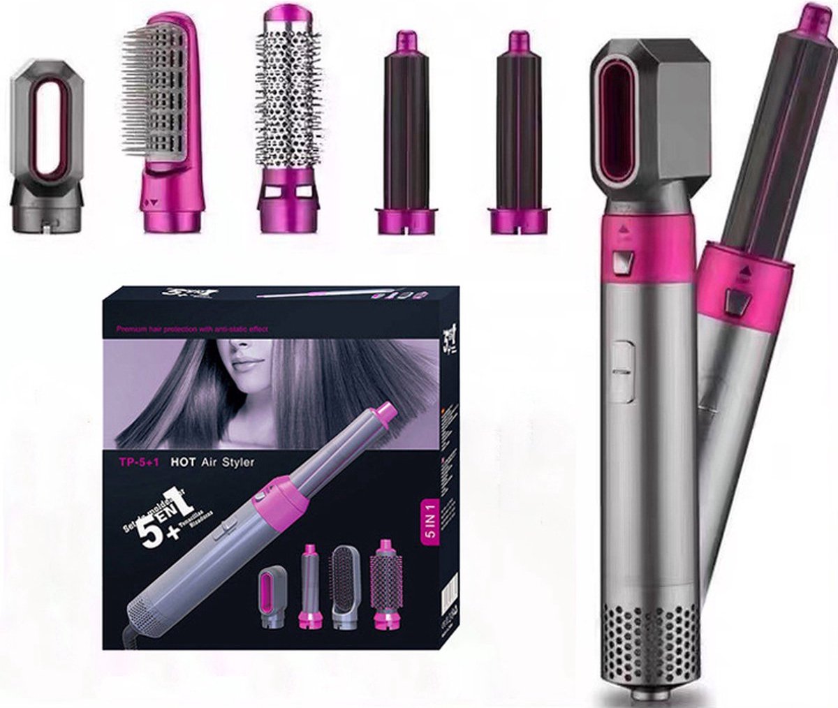 Heteluchtstyler 5-in-1 Airwrap Föhn Krultang