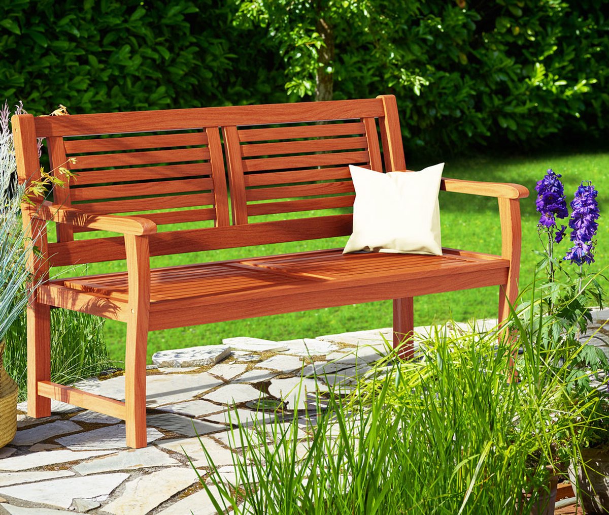 Casaria Tuinbank - Eucalyptushout 120x60x90cm - FSC®-gecertificeerd