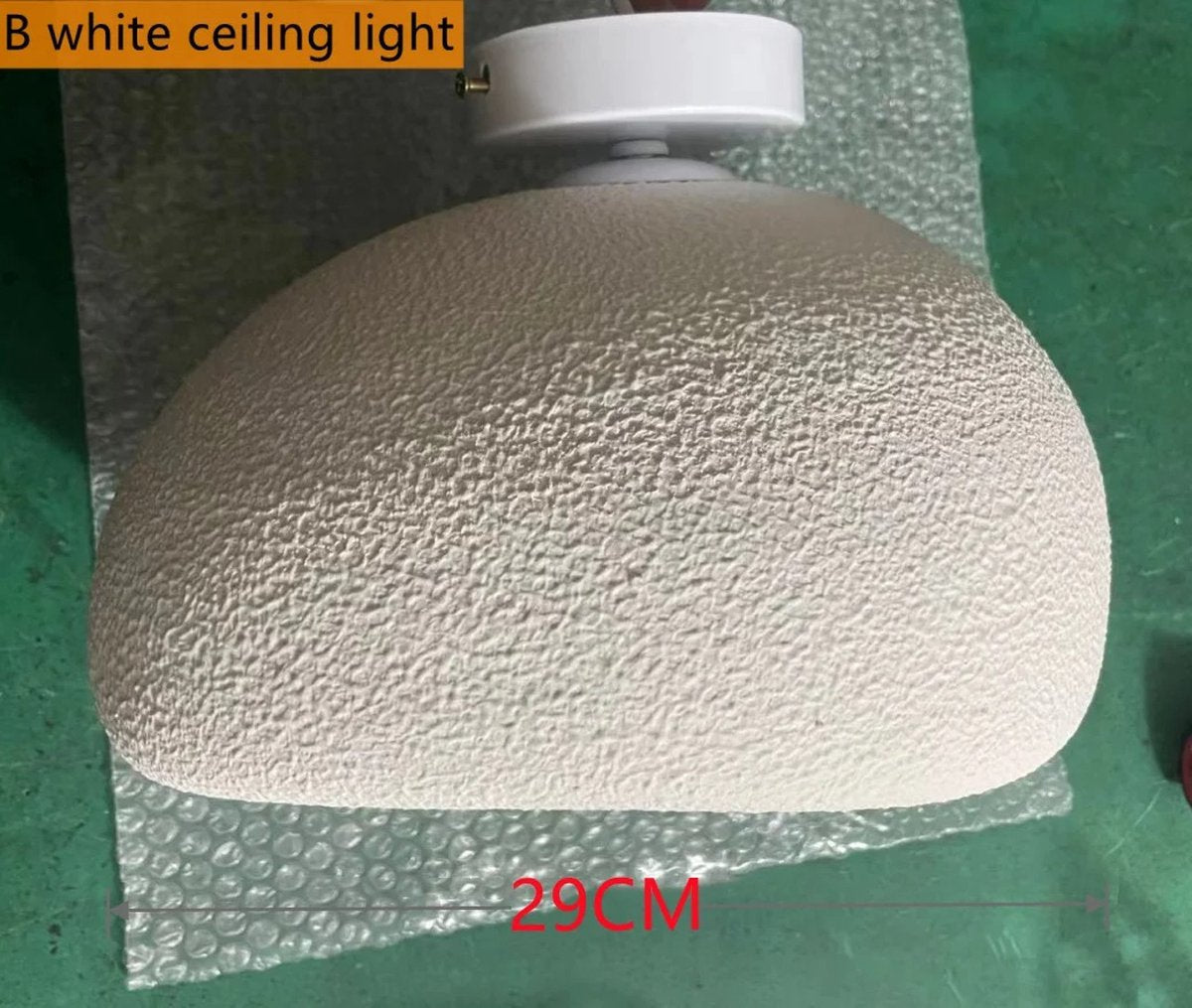 Nordic LED Ceiling Light 29 cm Cement WHITE - Pendant Lamp - Wabi Sabi - Japandi - Minimalist Lamp - Texture White Decorative Element - Chandelier - Stylish Lighting - Japandi Aesthetic - Minimalist Design - Modern Contemporary Look - LED