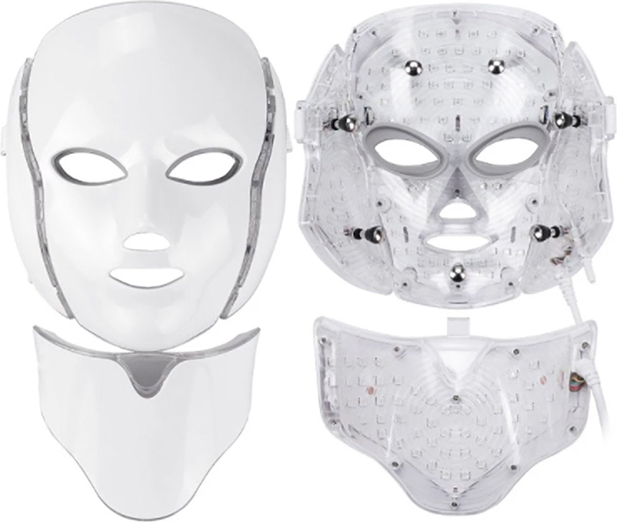 LED Face Maker - 7 Colors - Face Mask - Light Therapy - Mask for Face - Against Acne, Dry Skin & Wrinkles - White