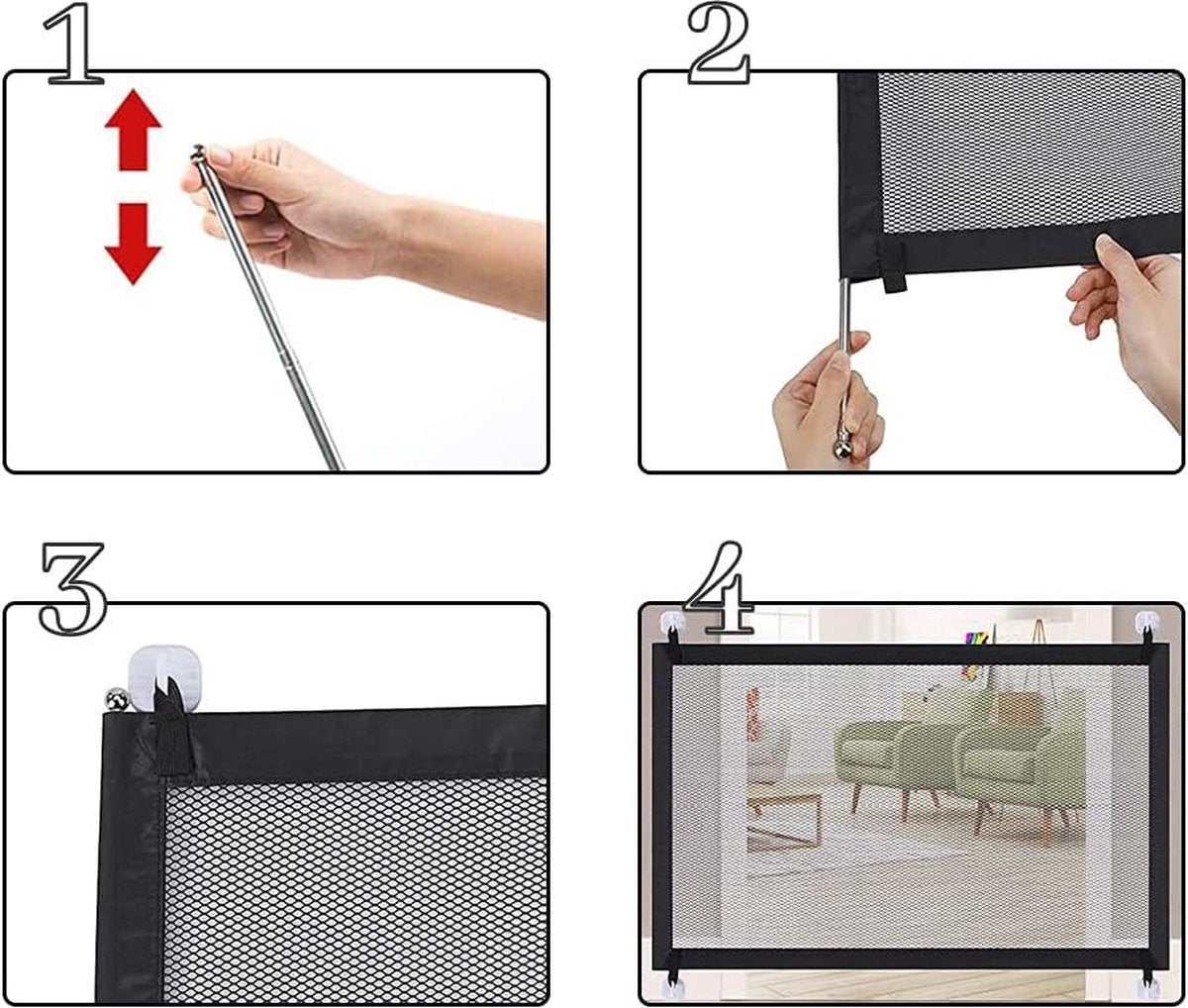 Child safety gate 110 x 79 cm - no-drill safety gate - pet barrier for dogs & cats - babyproof