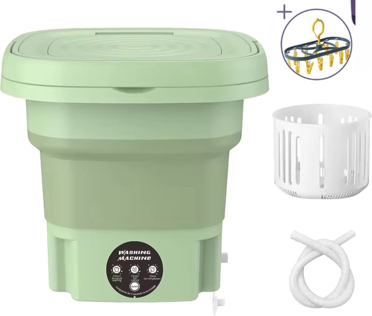 Mini Wasmachine - Compact - Energiezuinig - Opvouwbaar - 8L - Droogrek - Ideaal voor Studenten & Camping met Droogrek