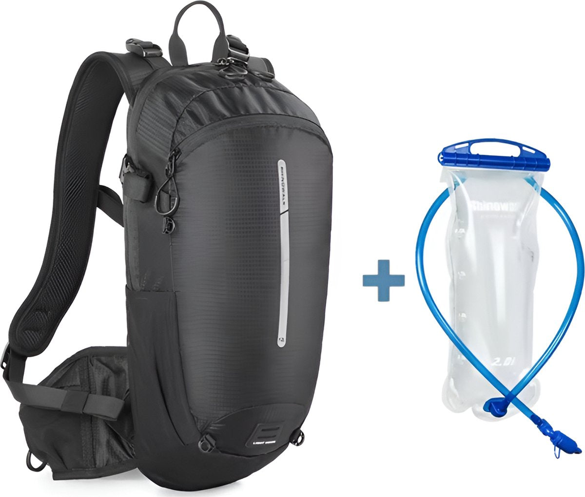 E-Shop4u® - Wandelrugzak 12L - Waterdicht - Backpack Fietsen - 2L Waterzak - Zwart