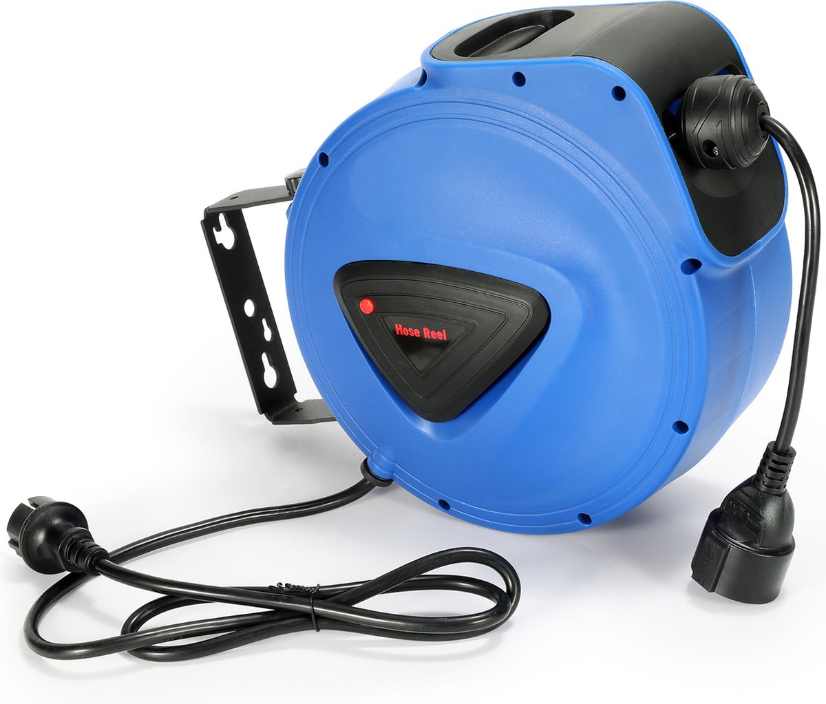 Automatische kabelhaspel 20m kabelhaspel 180° draaibaar met muurbeugel kabelhaspel automatisch oprollen en afrollen van de kabel stroomkabel -Enkel Gat
