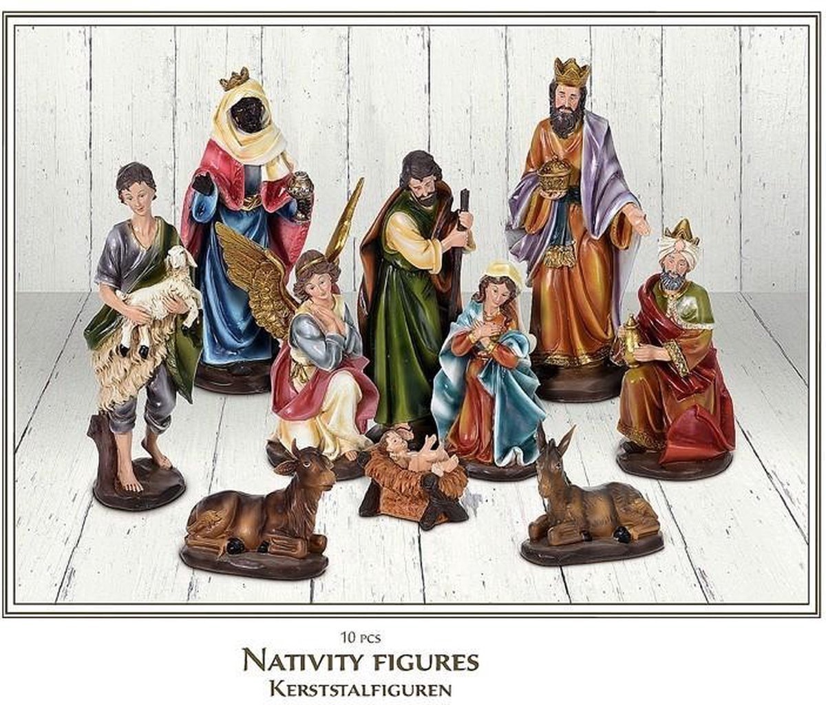 Nativity Set - Christmas Figurines for Nativity Scene - Set of 10 pieces - 8 to 20 cm