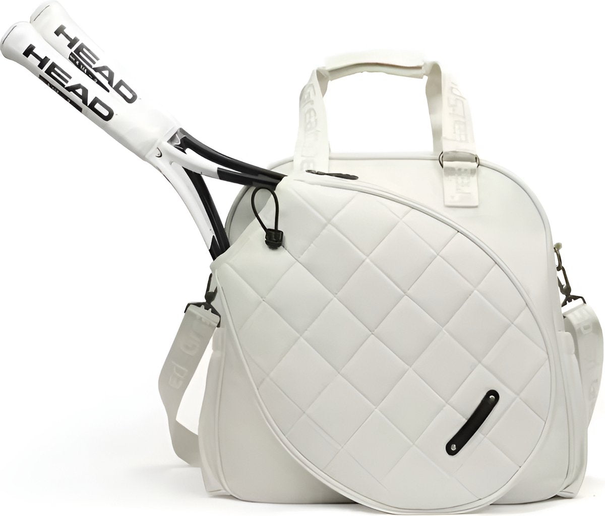 E-Shop4u - Tennis Bag - Tennis Bag - Tennis - Badminton - Sports Bag - Sport - Racket - Rackets - Bag - Shoulder Bag - Men - Women - Black - White - 40x40x16cm - 800g - Polyester - Composite Fabric - Free Shipping - Returns - 30 Days