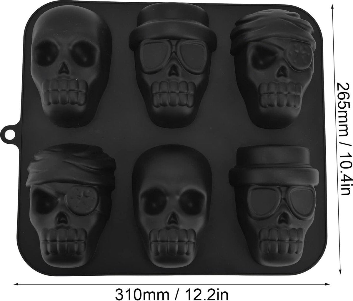 Haunted Skull Siliconen Antiaanbak Chocoladevorm - Bakvormen voor Gummis, Chocolade voor Halloween en Verjaardagsfeestjes