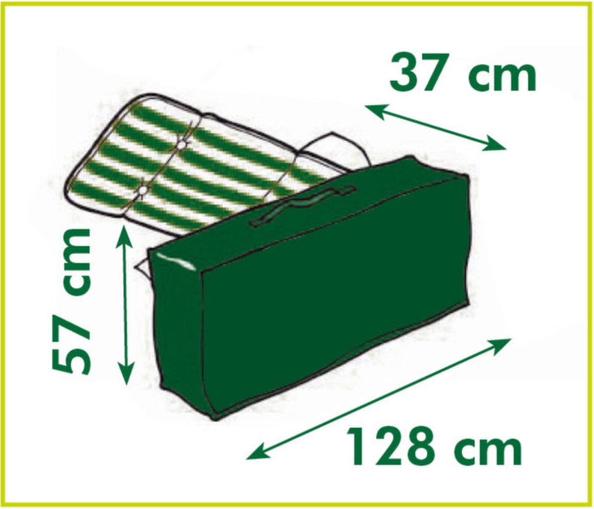 2x Grijze opbergtas voor tuinkussens met rits 128 x 57 x 37 cm - Tuinstoelkussens opbergen
