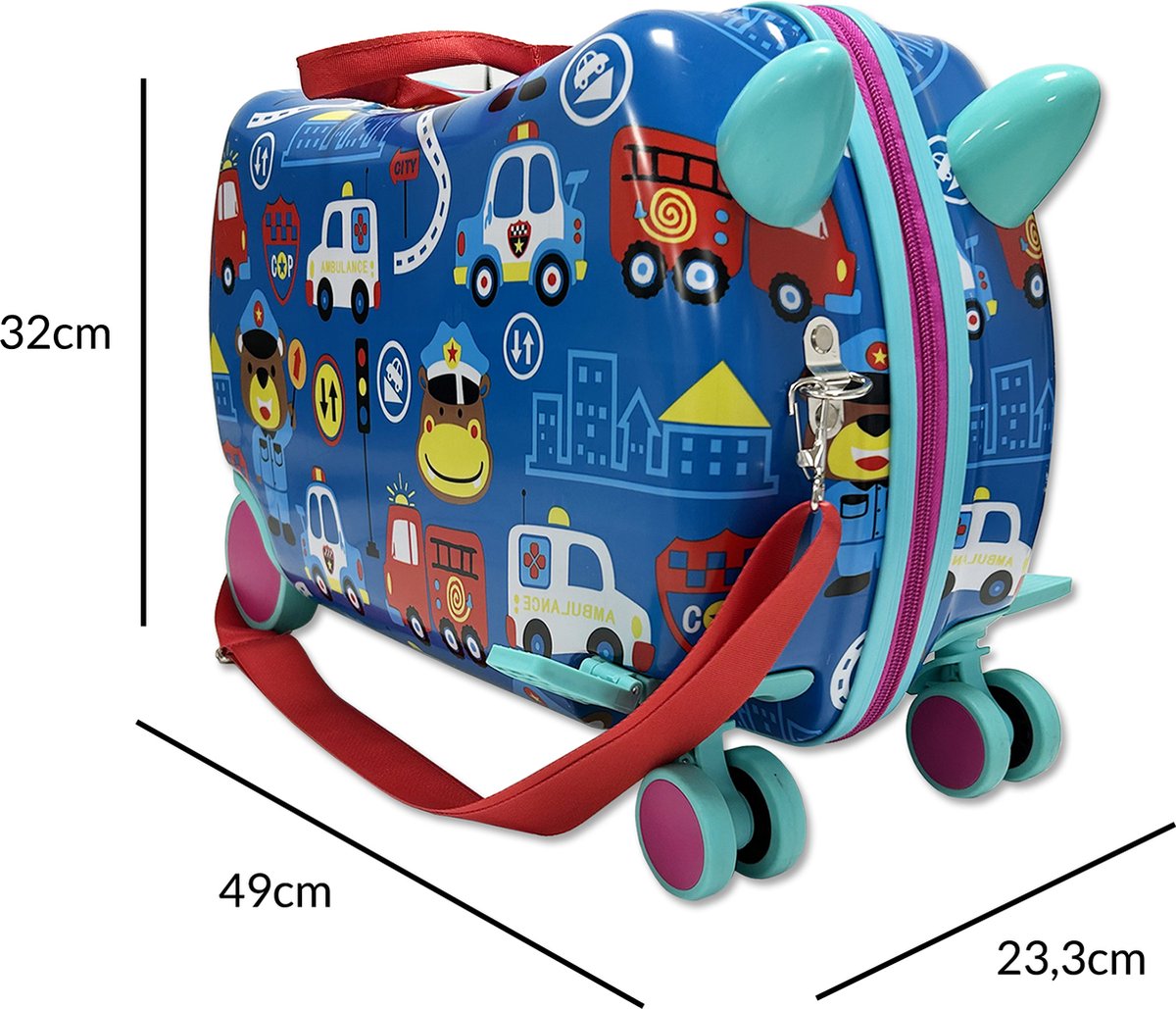 Ride-on kinderkoffer - Kinderkoffer - Politie - Handbagage