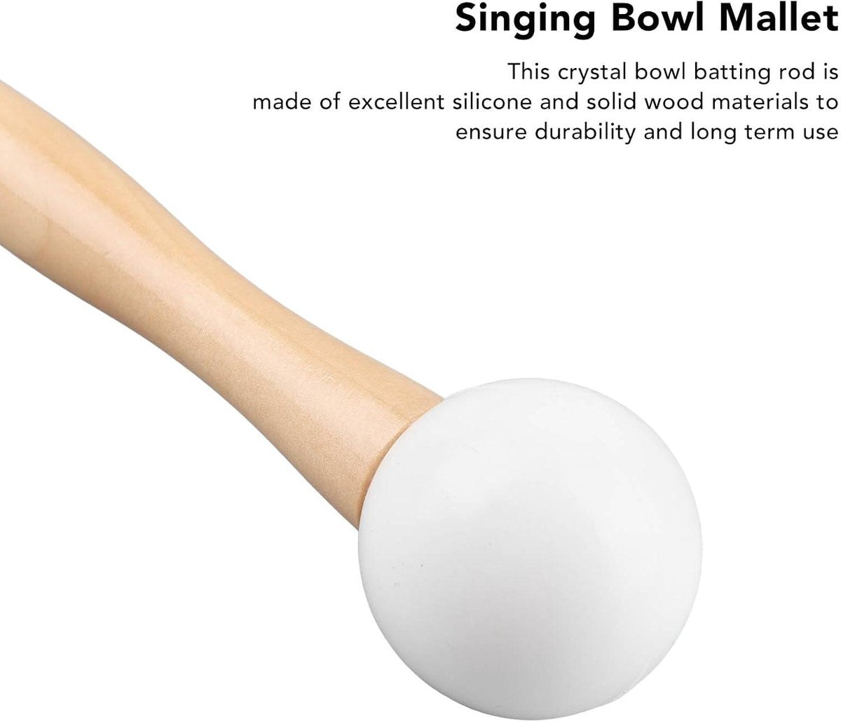 Crystal singing bowl wooden sound bowl - silicone hammer for yoga accessories