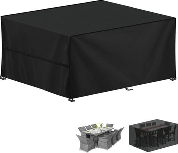 Tuinmeubelafdekking, waterdicht, outdoor, winterbestendig, afdekzeil, tuinmeubelen, 420D Oxford, beschermhoes voor tuintafel, zitgroep, rechthoekig, 250 x 180 x 100 cm