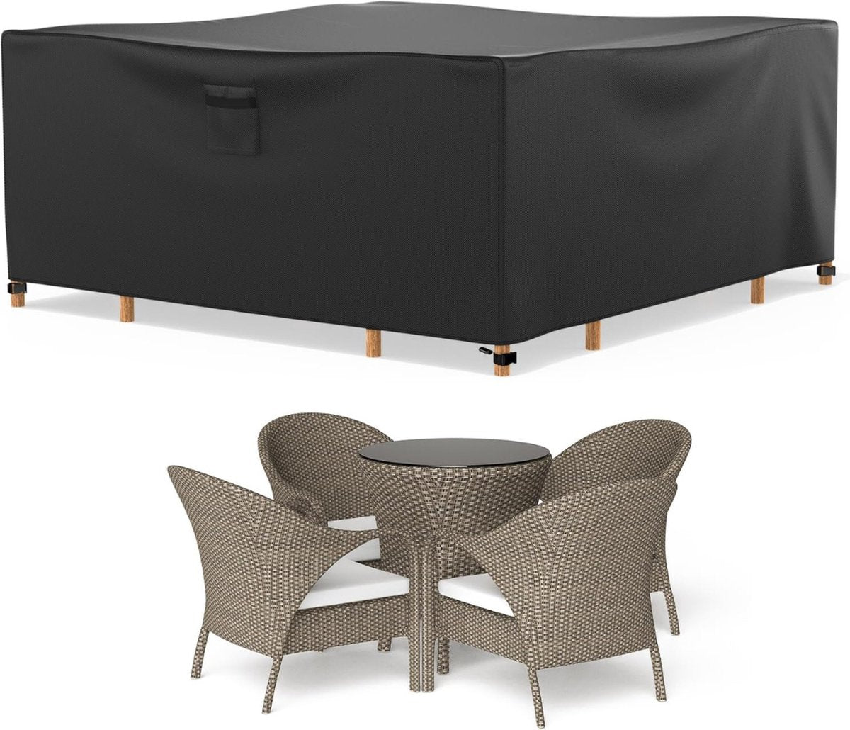 Tuinmeubelhoezen - 220x220x90 cm - Waterdicht - 600D Oxford Stof - Afdekhoes - UV-bestendig - Loungesethoes - Beschermhoes - Afdekzeil - Tuinsethoes - Tuinmeubelhoes - Zwart