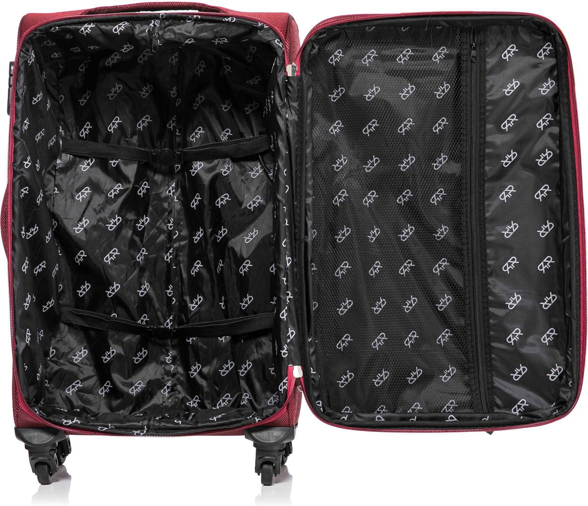 Dubai Abu Dhabi Grote XL Koffer - 88 cm - 125/135 liter - Uitbreidbaar - Rood