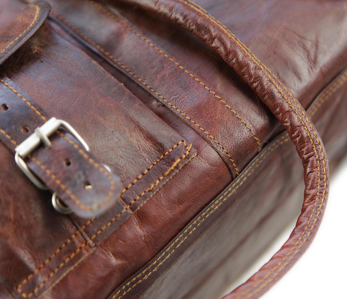 Travel bag made of REAL LEATHER - Sports bag - Weekend bag MALAGA Real Leather - Cognac Brown -HANDMADE VINTAGE STYLE Duffle bag