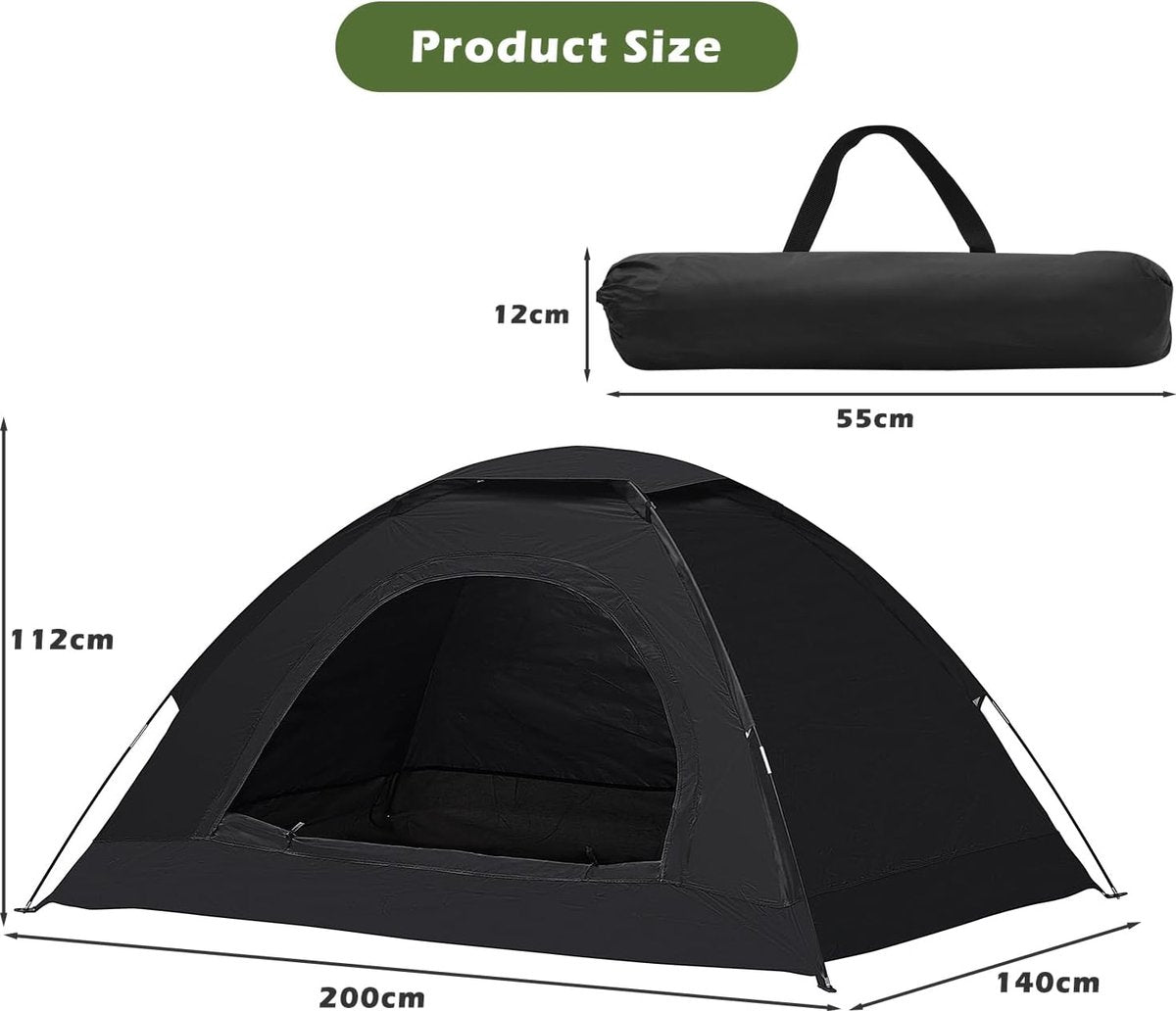 Campingtent, 1-2 personen, waterdicht, winddicht, anti-UV-tent, eenvoudige installatie, strandtent, tent met draagtas, voor buitenfamilie, vloeibare reistent