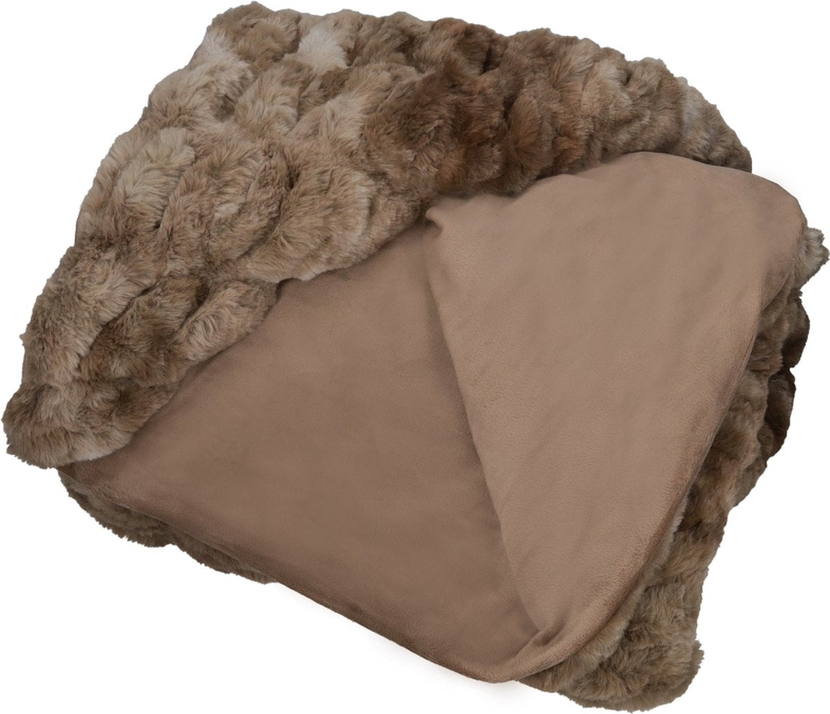 Lalee Luxe pluizige fleece deken - Plaid - Zachte deken - 150x200 - Bruin