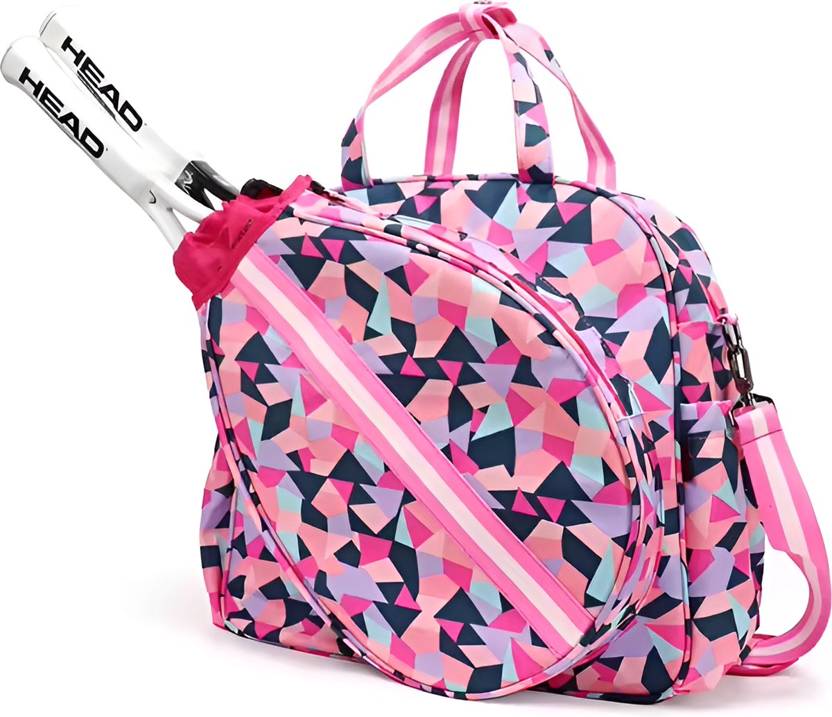 E-Shop4u - Tennistas - Tennis & Badminton Racketsporttas Dames - Eén Schouder - Schoenentas - Trekkoord - 40x13x38cm - Pickleball - Squash - Padel - Tennistas - Lavendel