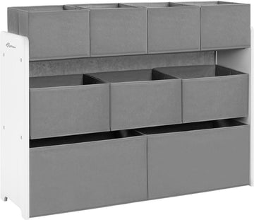 Boekenkast Kind - Speelgoedkast - Boekenrek - Opbergkast Kinderen - Kinderkamer - Speelgoed - 92x68x30 Cm - Hout - Grijs